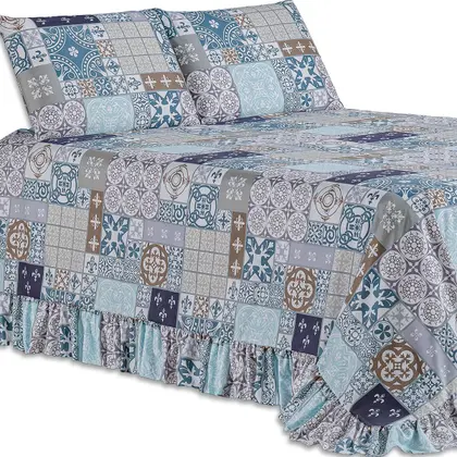 Kit Colcha de Cama Cobre Leito